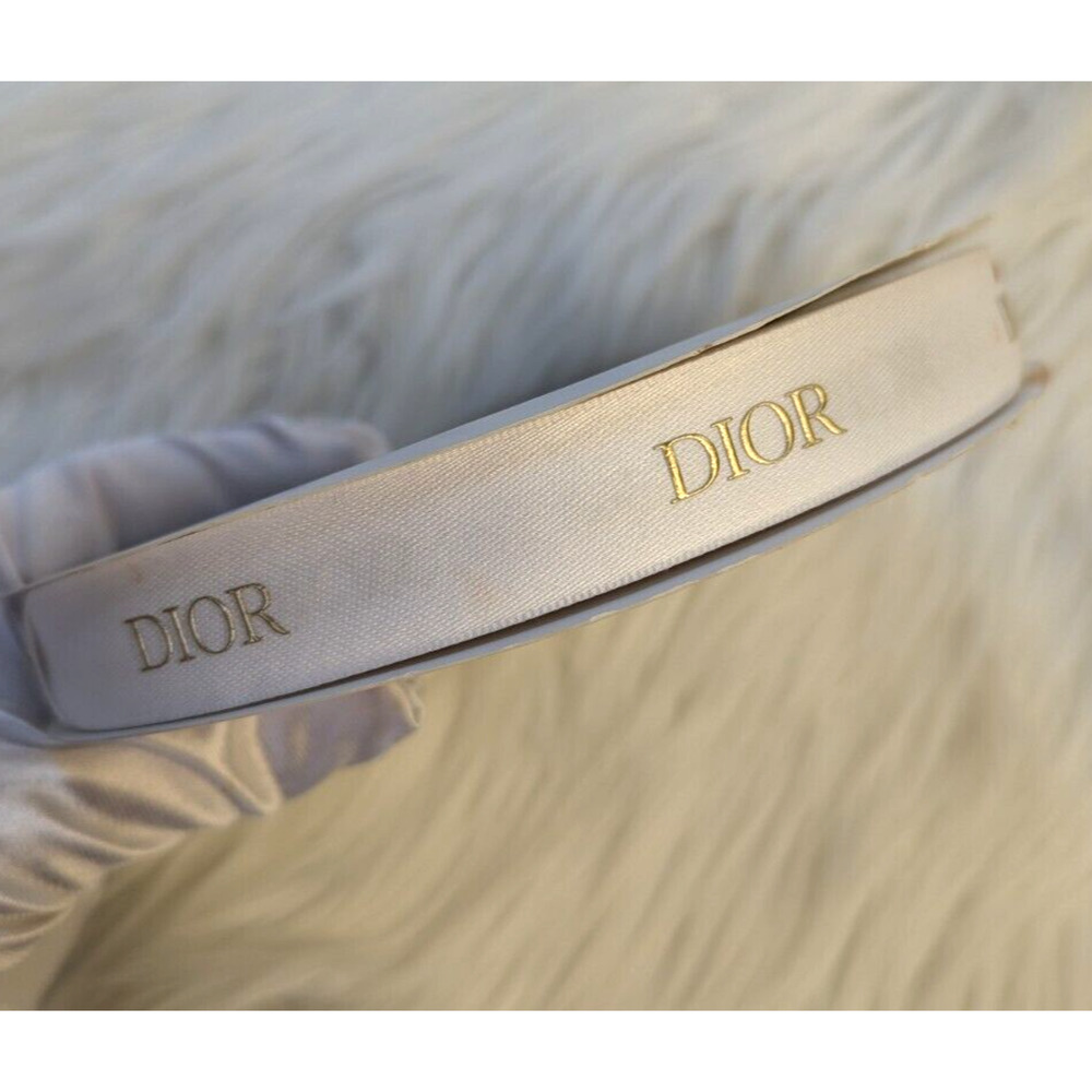 Dior White Satin Ribbon Gold Logo Holiday Gift Wrapping 50 Meter Roll